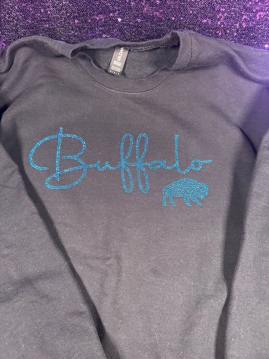 Buffalo Script Rhinestone Sweatshirt 💎🦬
