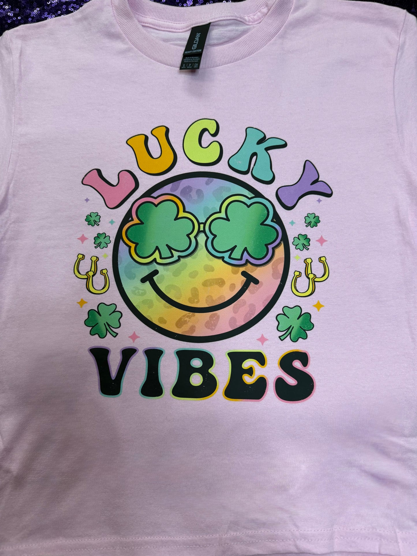 Lucky Vibes Tee β Retro Rainbow Clover Edition