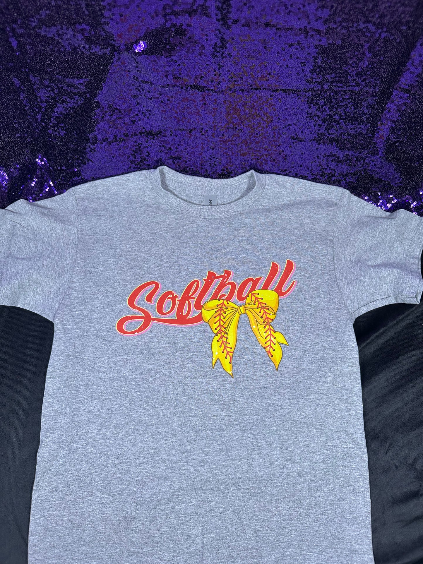 🥎 “Softball Sweetheart” Tee – Bow & Bold Edition