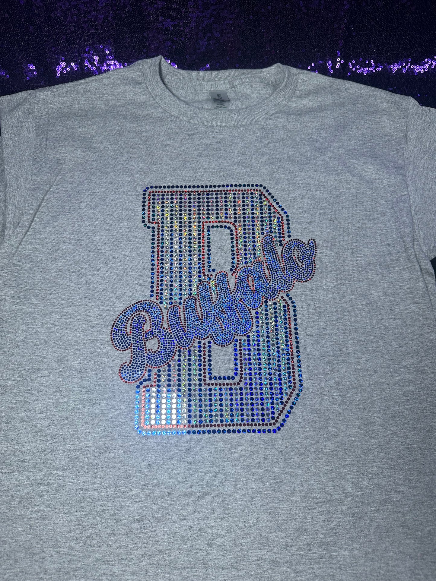 “B for Buffalo” Spangle Varsity Tee – Clean & Crystal Edition