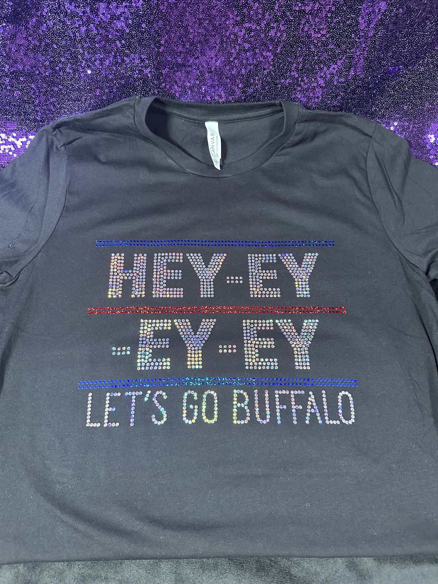 “Hey-Ey-Ey-Ey” Sparkle Chant Tee – Game Day Glam Edition