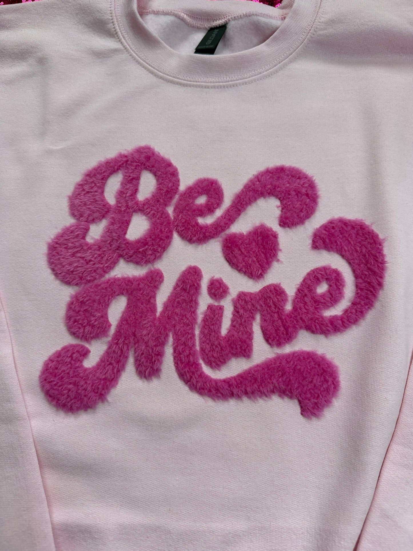 Be Mine Fuzzy Patch Crewneck