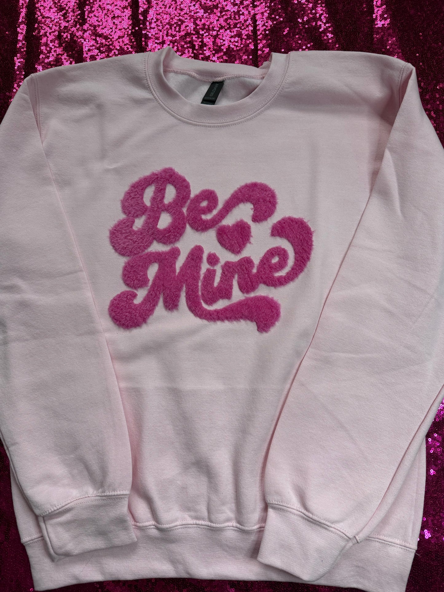 Be Mine Fuzzy Patch Crewneck