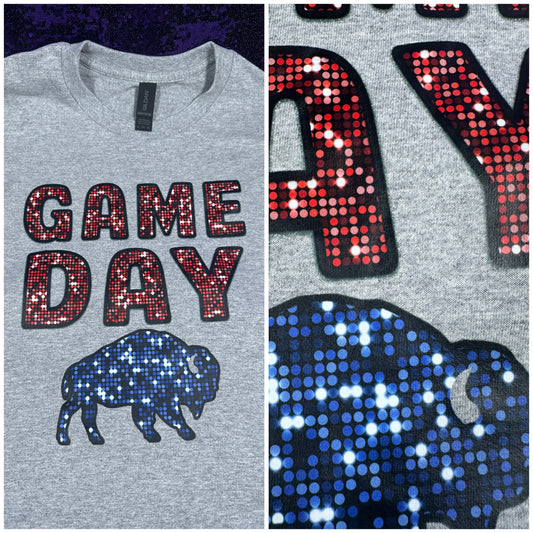 ✨ “GAME DAY Buffalo” Tee – Sparkle Print Edition (DTF)